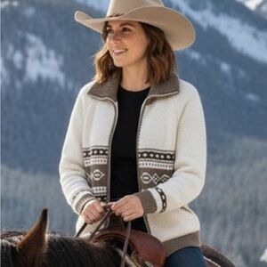 SAGA Vintage 1970s Nordic Wool Cardigan Sweater